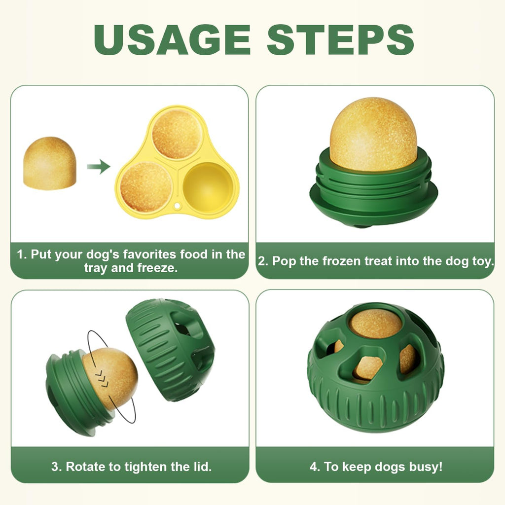 Interactive Dog Toys, Treat Dispensing Dog Toy, Chew Toys to Keep Your Pup Distracted, Frozen Dog Treats Toy for Aggressive Chewer, Durable Dog Puzzle for Small Medium Dog