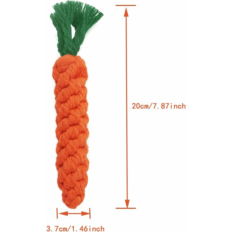 2 pcs Carrot Dog Chew Toys, Braided ROpe Dog Toy, Carrot Dog Toy, Durable Cotton Braided ROpe Chew Toys For Small