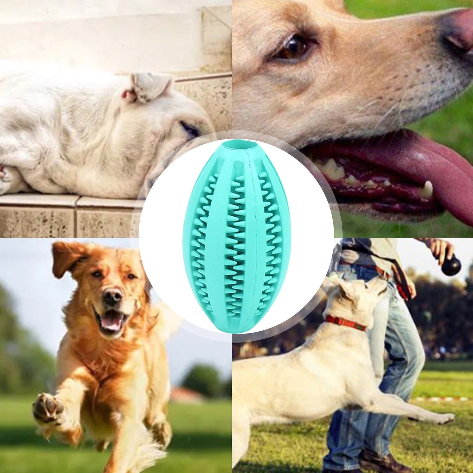 LGCASL Pet Toy Ball Dog Puzzle Toy 1 Pack Interactive Dog Toys for Dispensing Puppy Toys for Teething Puppy for Teeth/Slow Feeder/Iq Training/Playing, Yellow Light blue