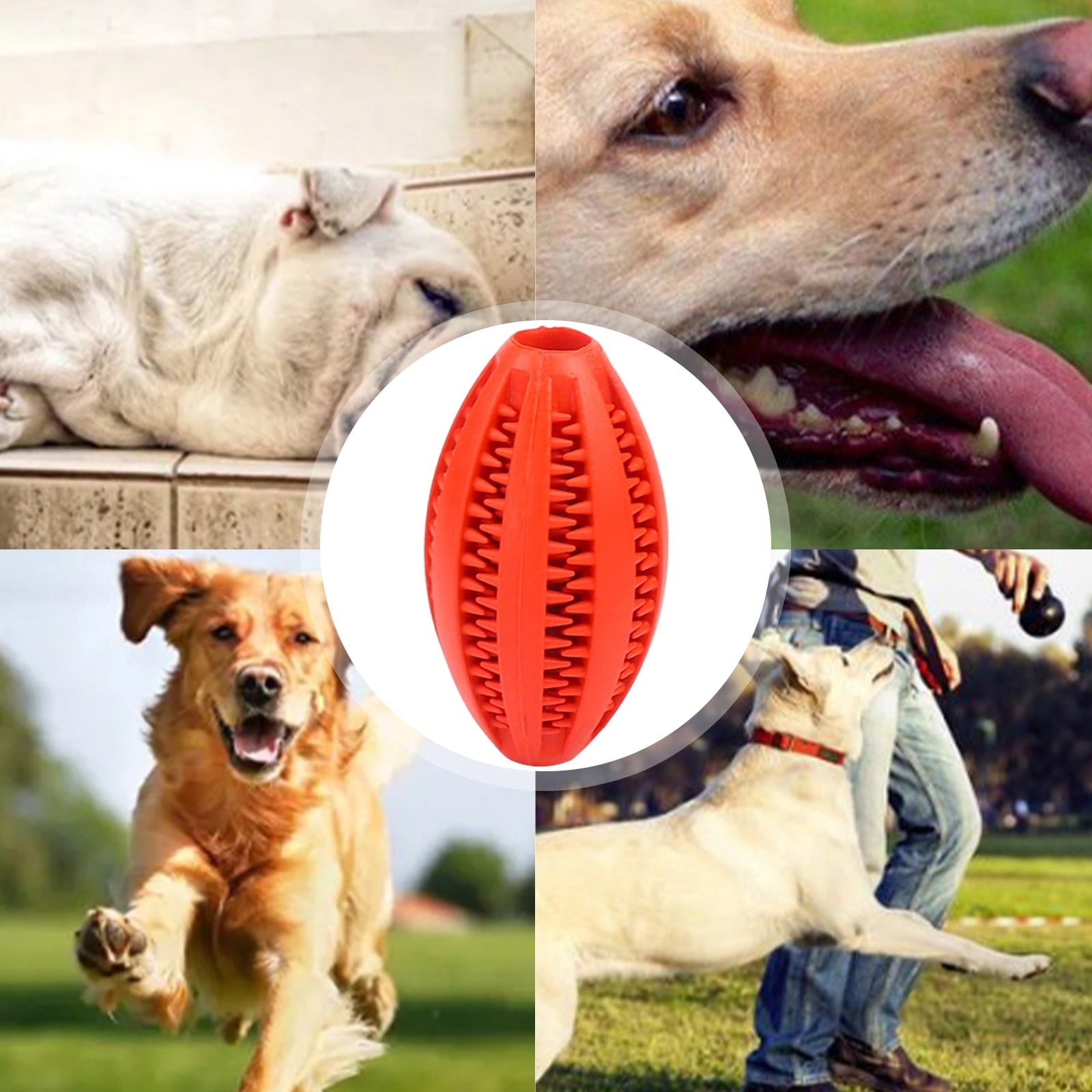 LGCASL Pet Toy Ball Dog Puzzle Toy 1 Pack Interactive Dog Toys for Dispensing Puppy Toys for Teething Puppy for Teeth/Slow Feeder/Iq Training/Playing, Yellow Red