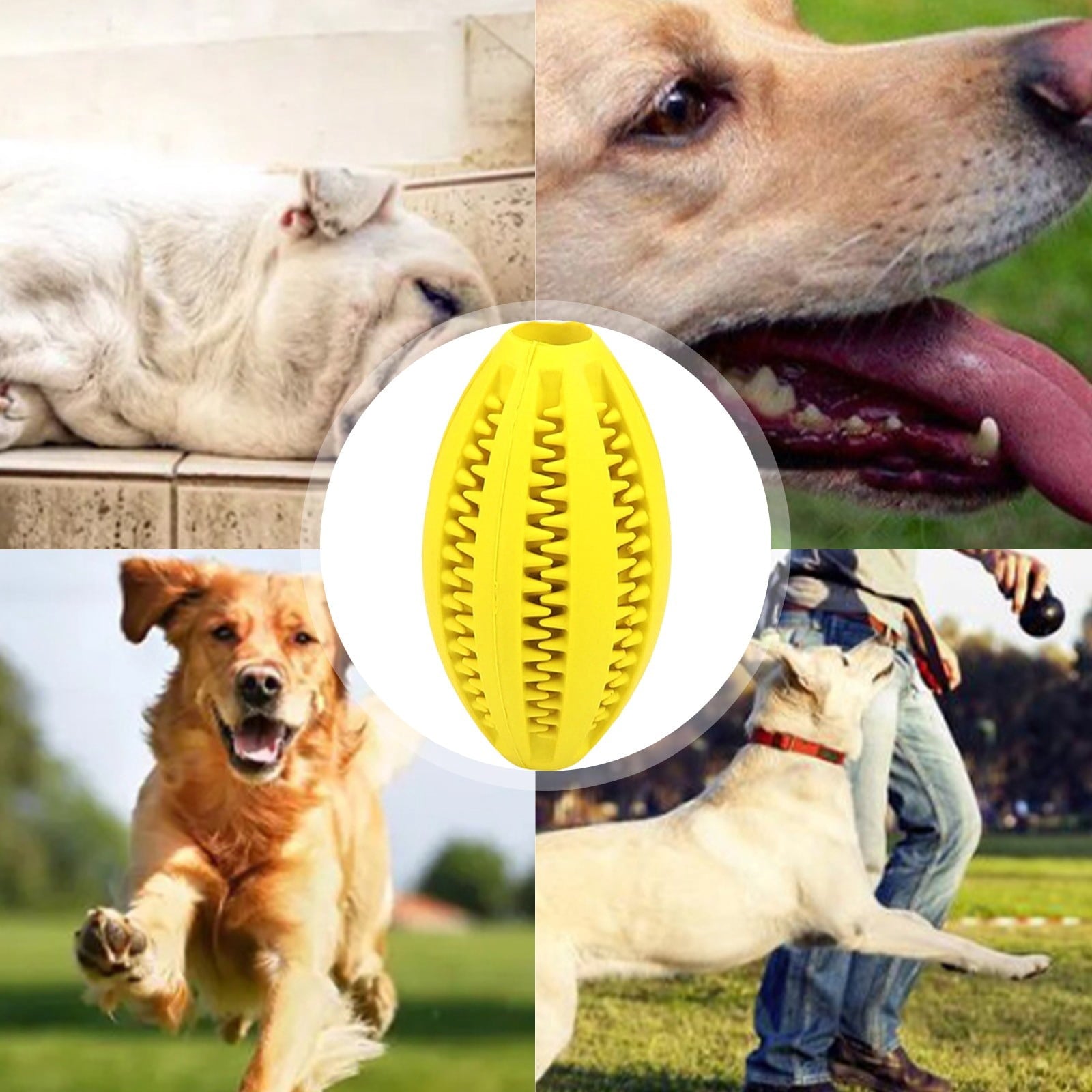 LGCASL Pet Toy Ball Dog Puzzle Toy 1 Pack Interactive Dog Toys for Dispensing Puppy Toys for Teething Puppy for Teeth/Slow Feeder/Iq Training/Playing Yellow