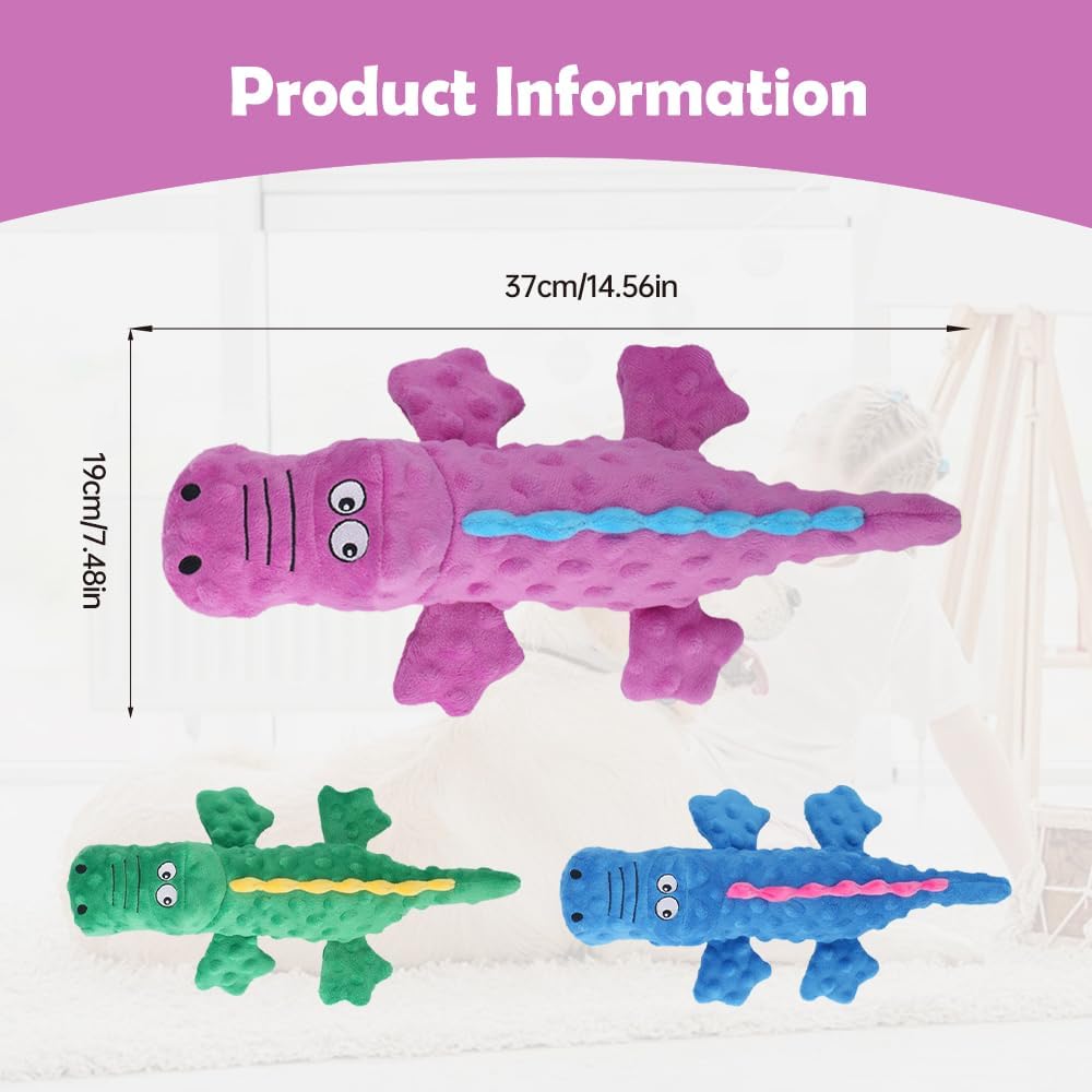 Interactive Dog Toys, 2026 New Cute Squeaky Chew Toys for Dogs, Durable Soft Plush with Squeaker Aggressive Chewers Small Medium Large Breed Dogs (Blue) Blue