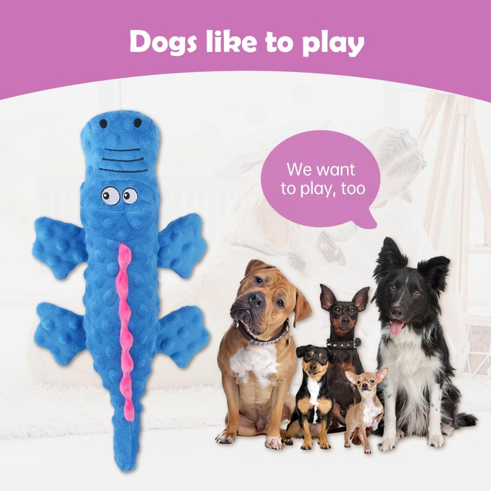 Interactive Dog Toys, 2026 New Cute Squeaky Chew Toys for Dogs, Durable Soft Plush with Squeaker Aggressive Chewers Small Medium Large Breed Dogs (Blue) Blue