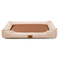 Pink Rectangular Pet Bed with Removable Cooling Mat – Durable 600D Oxford Fabric Dog & Cat Bed, High-Rebound PP Cotton Filling, Non-Slip Base, for Medium to Large Breeds, Includes Free Cooling Pad(Size:L)